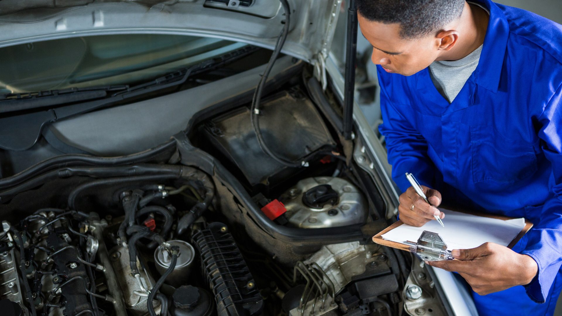 My Car Care Services technician performing auto repair estimates on a customer vehicle in Fredericksburg, VA