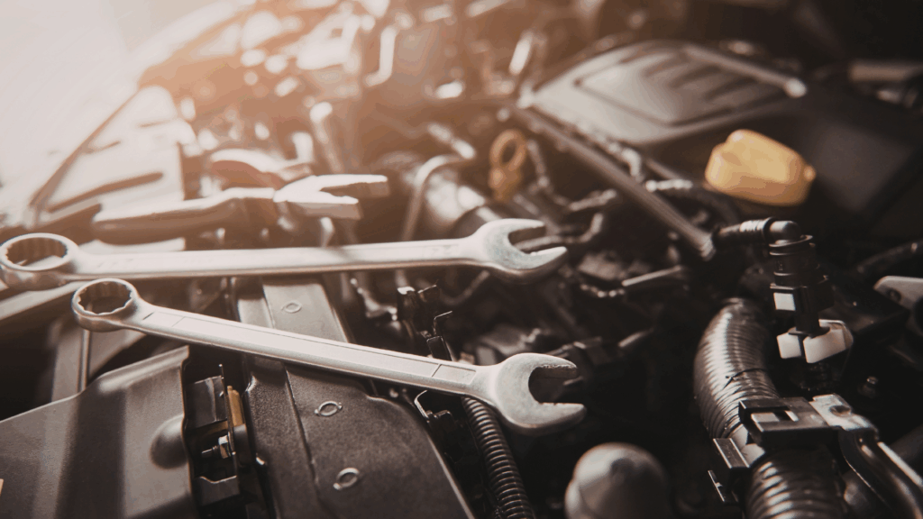 Technician performing car engine diagnostics at My Car Care